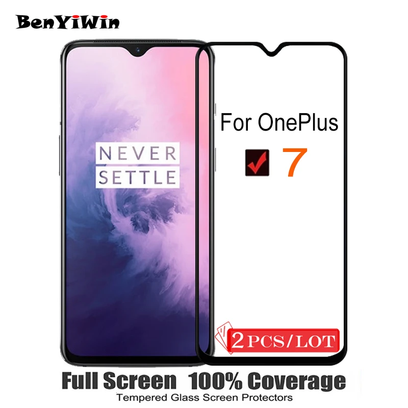 2 шт. оригинальное полное покрытие из закаленного стекла для OnePlus 7 6,4" Защитное стекло для экрана 1+ 7 GM1900 GM1901 GM1903 GM1905 пленка
