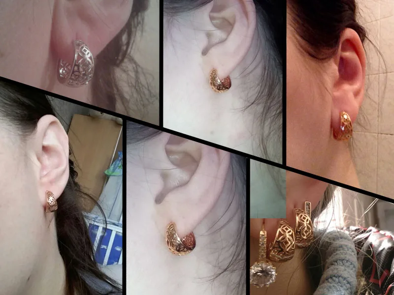 Женские круглые серьги-кольца Винтажные серьги золотого цвета E403 | Украшения и