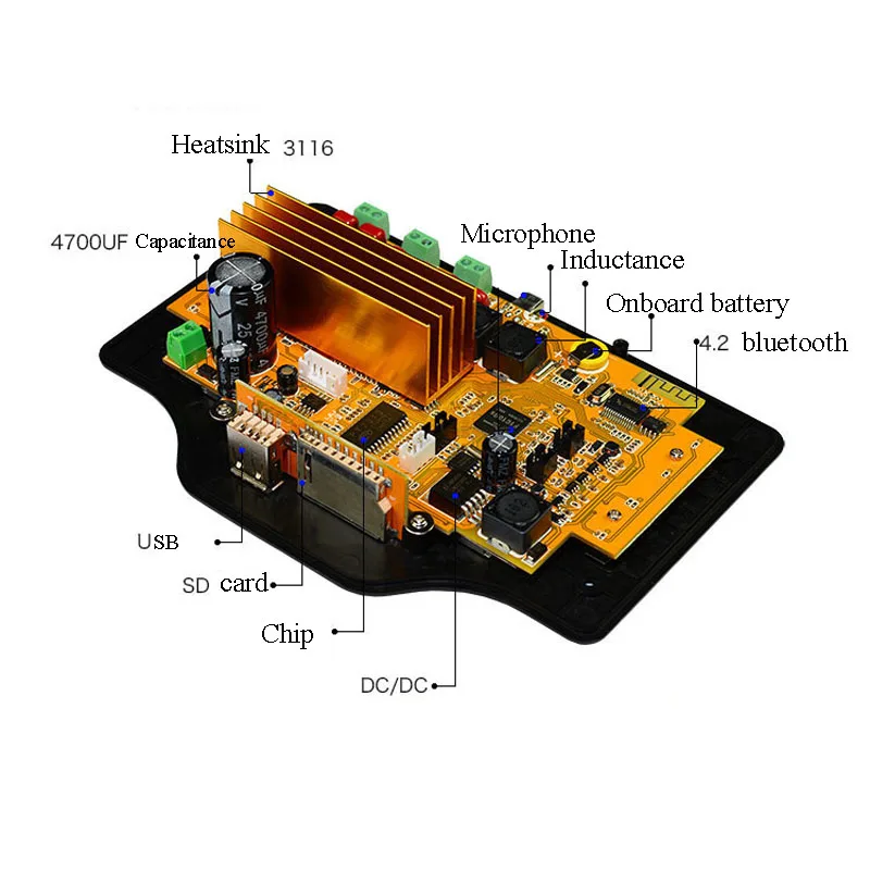 Lusya 4 3 дюймов LCD аудио Bluetooth приемник декодер MP4/MP5 видео декодирование DC12V 2 1