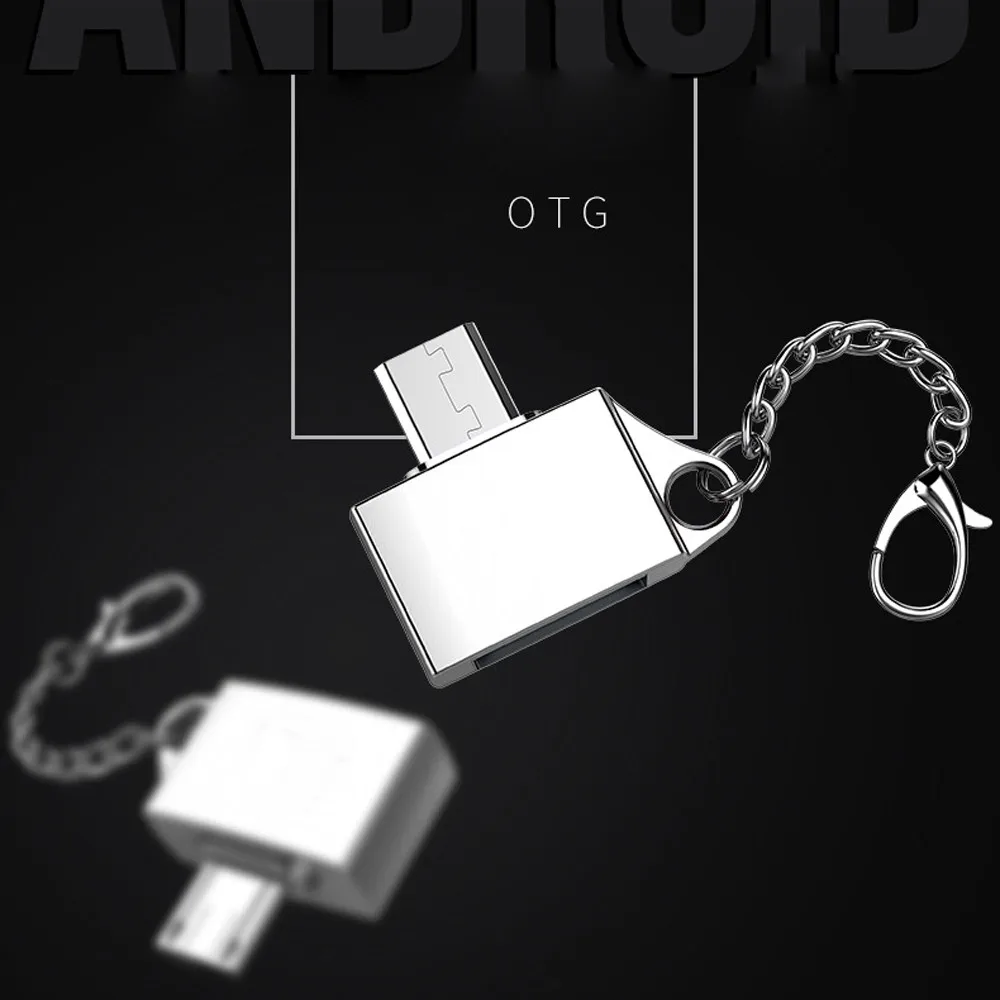 Новинка, лучшая, Металлический Micro USB Мужской к USB 2,0 A Женский Адаптер конвертера OTG с брелоком,, Прямая поставка