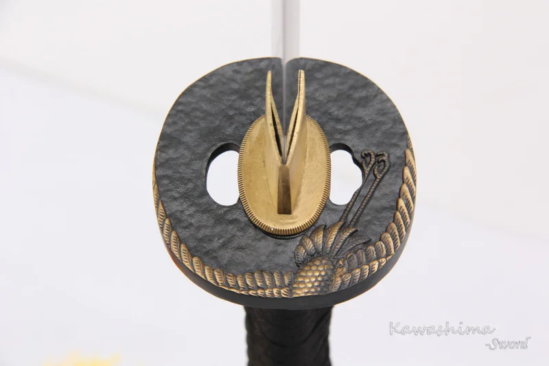 Японский самурайский катана узор в виде феникса кованая Дамасская сталь