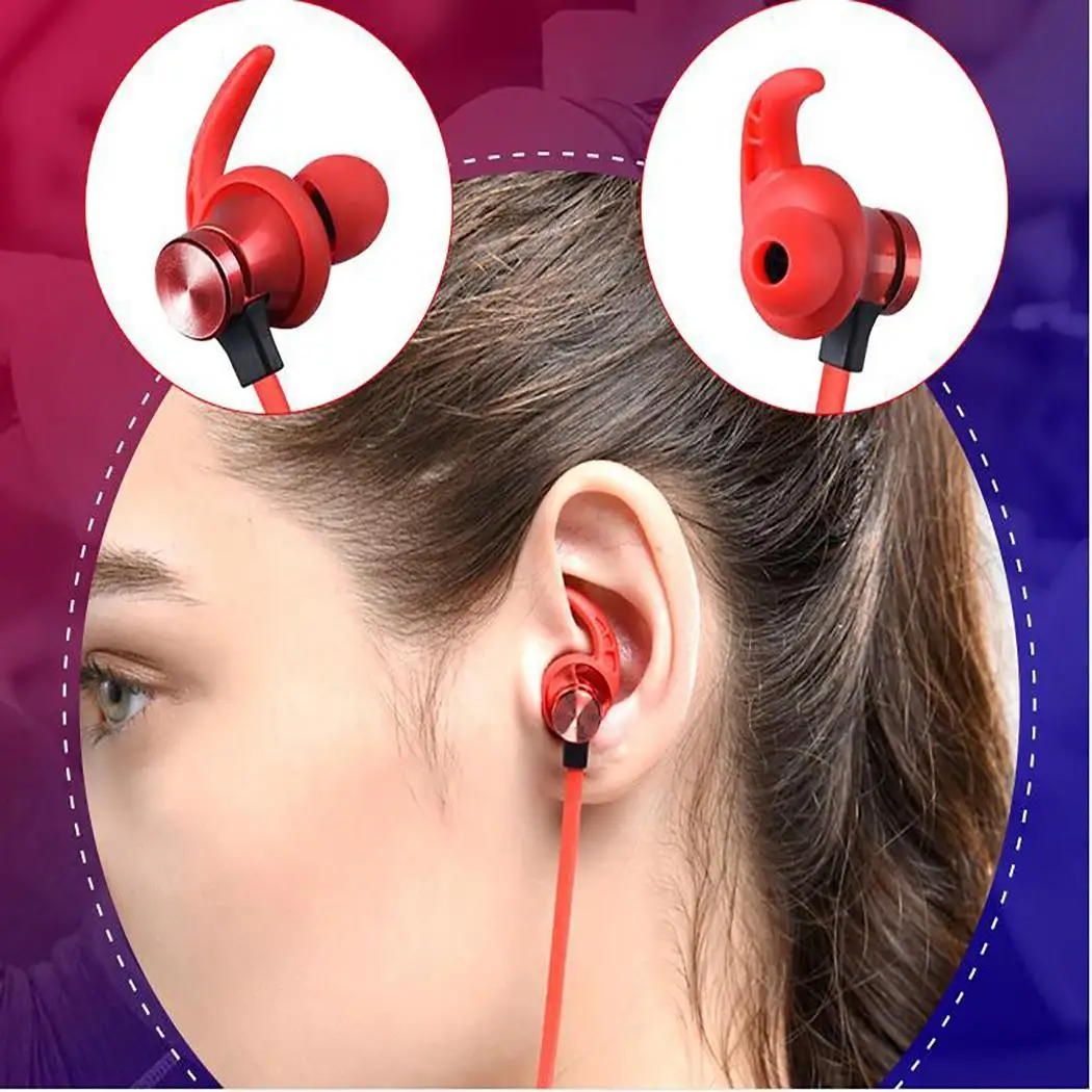 Спортивные Беспроводные Bluetooth гарнитура двусторонние стерео магнитные наушники