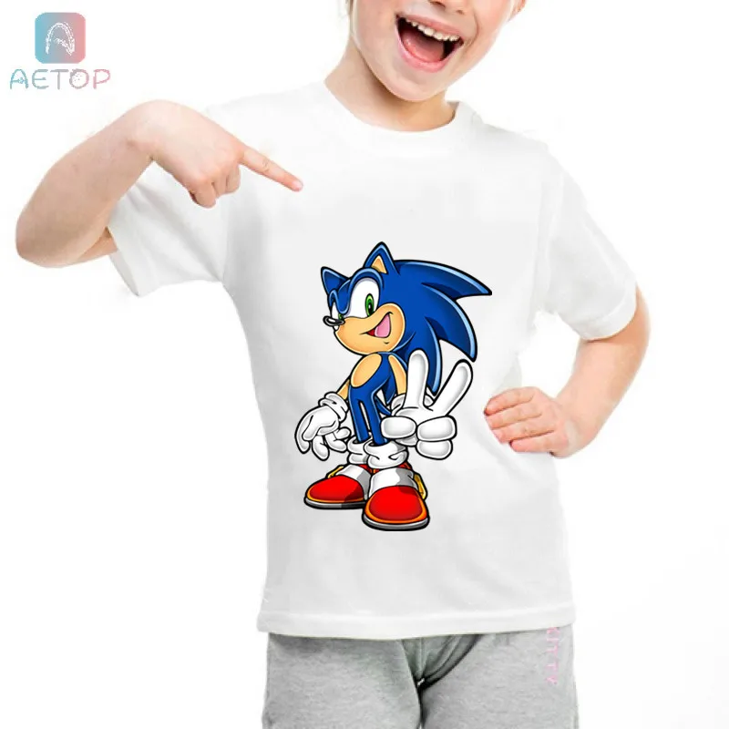 Новая забавная футболка sonic lww01 Kingdom Детская летняя Милая одежда топы для