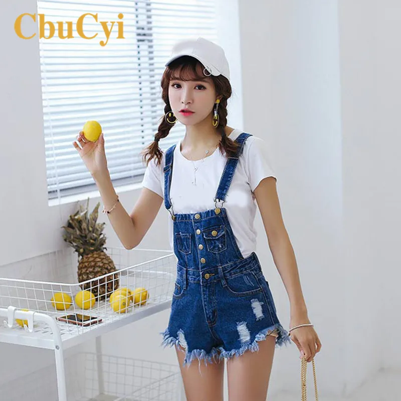 CbuCyi Для женщин Playsuit Джинсовые комбинезоны для Bodycon Короткие Rompers s комбинезон