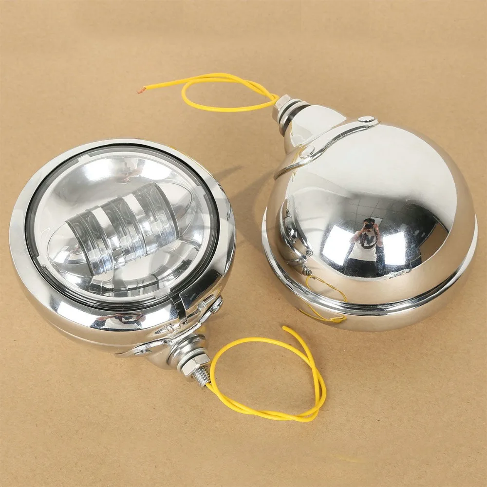 Черная хромиросветодиодный светодиодная противотуманная фара 4 5 дюйма