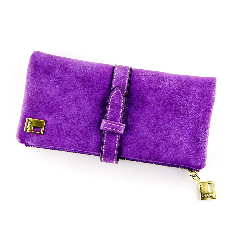 2018 новые модные женские кошельки с кулиской из нубука на молнии Длинный кошелек