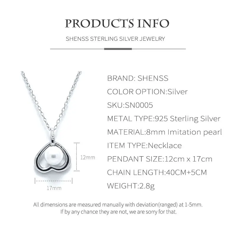 Женское ожерелье из серебра 925 пробы с жемчугом | Украшения и аксессуары