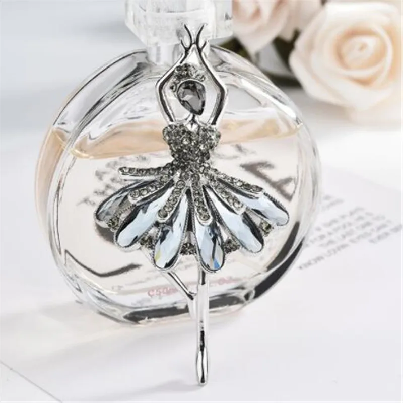 WKOUD Dance girls Swan Lake Factory Direct Sale Ballet Angel Dancing Girl Shinning Crystal Glass Brooches for Women | Украшения и