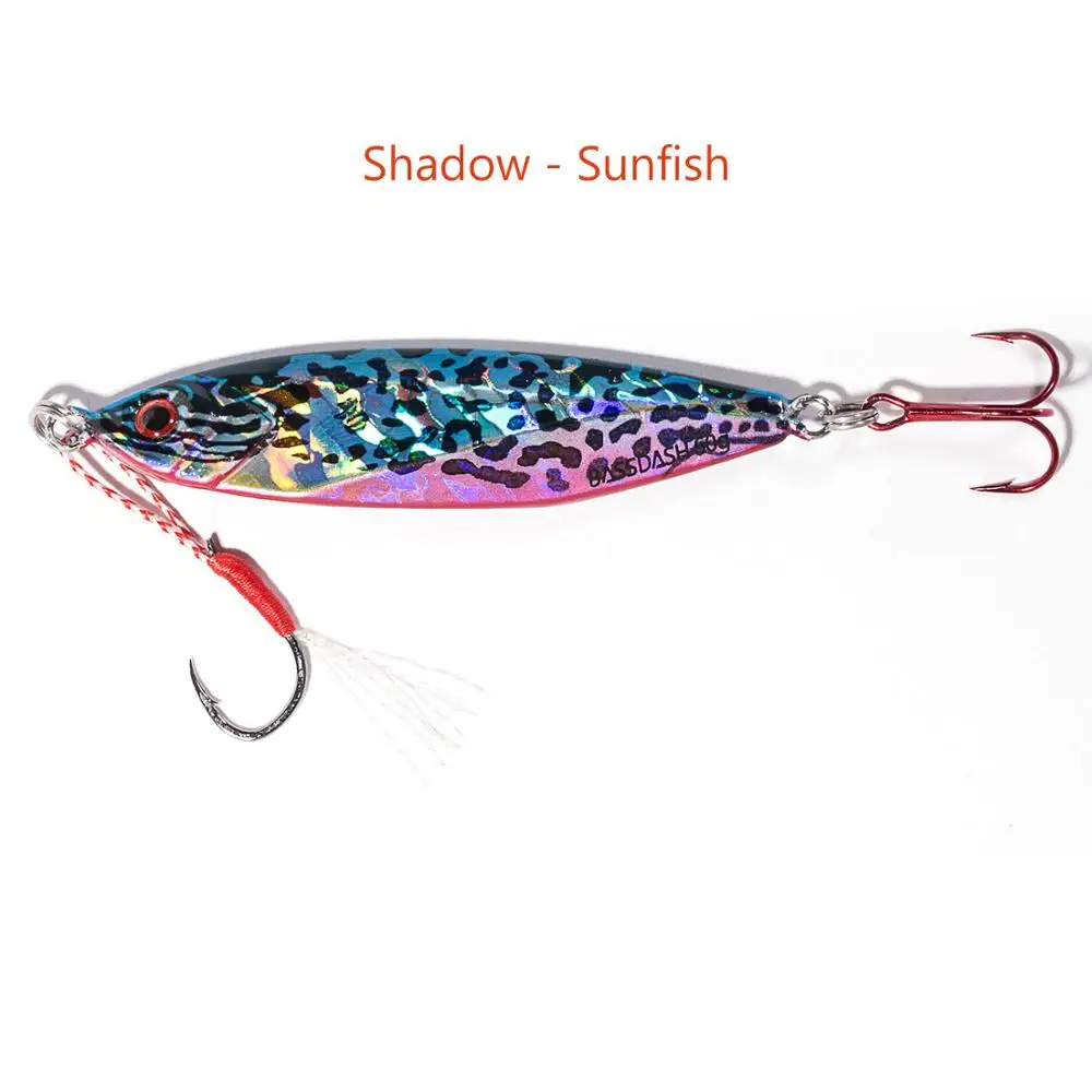 Sunfish 60g Bassdash Shadow Jig приманки с крючками VMC 40/60 г, для соленой пресной воды рыбалки, одна штука - Цвет: Sunfish 60g