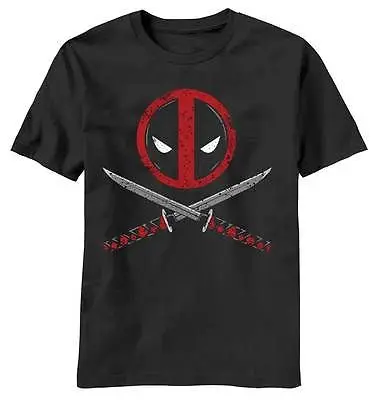 Marvel Deadpool Distressed Sword Logo Mercenary Anti Hero T-Shirt | Мужская одежда