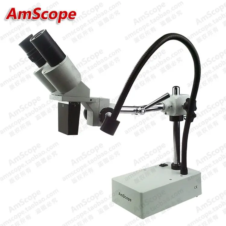 Промышленный осмотр AmScope поставляет 20X & 40X стрелы Arm стерео микроскоп с боковым