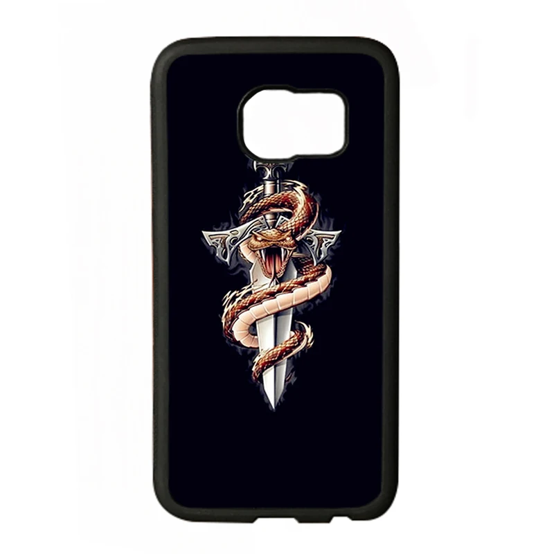 Lotezly 2017 New Domineering Tattoo pattern phone shell for Samsung S5 S6 Note4 5 Eagle Dragon Skeleton Snake Cool Phone Case | Мобильные
