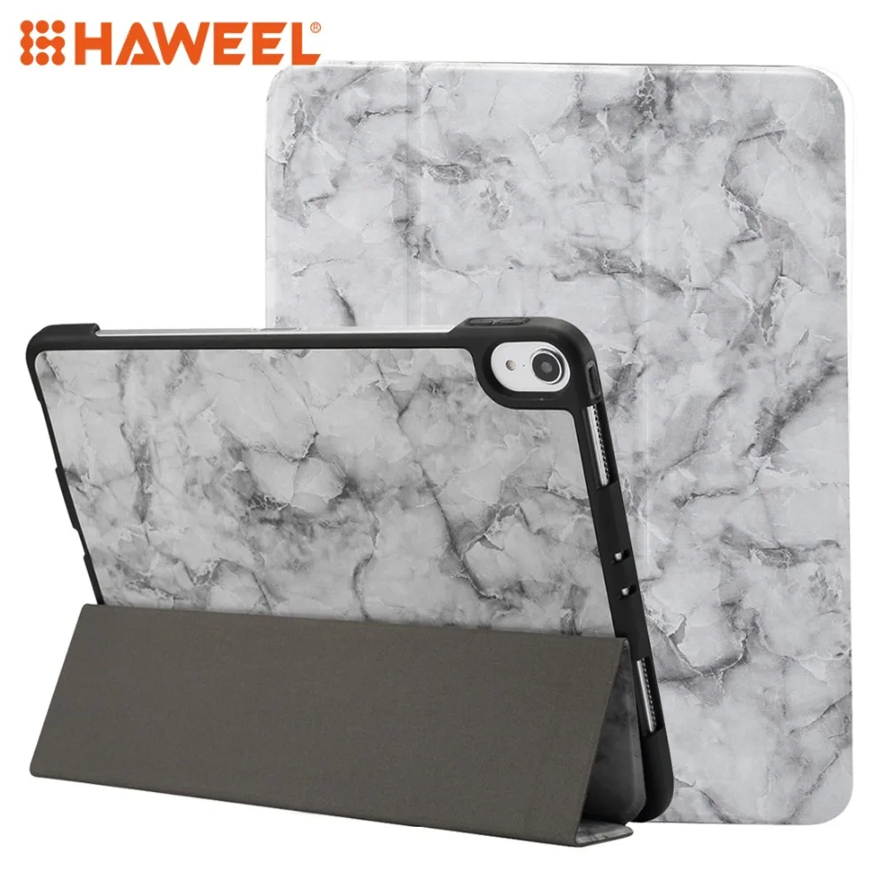 

HAWEEL Marble Texture Pattern Horizontal Flip Leather Case for iPad Pro 11 inch (2018) with Three-folding Holder Pen Slot