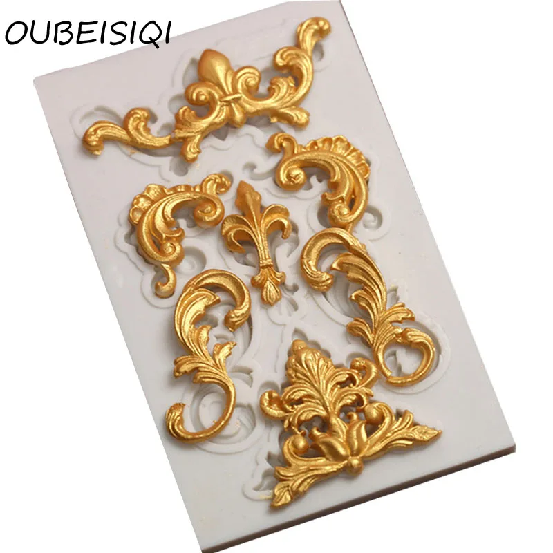 Флер де Лис сердце силиконовые формы кекс мини свитки лист Confeitaria инструменты для