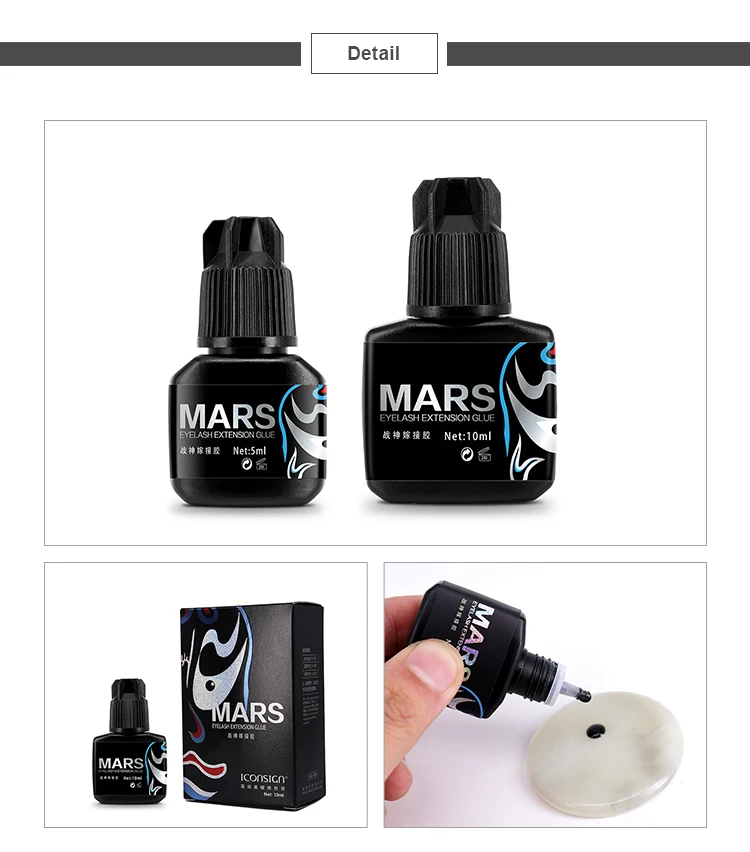 5 мл ICONSIGN Новые товары для наращивания ресниц MARS клей 3 секунды быстрая сушка низкий запах не чувствительный держать от 40 до 50 дней