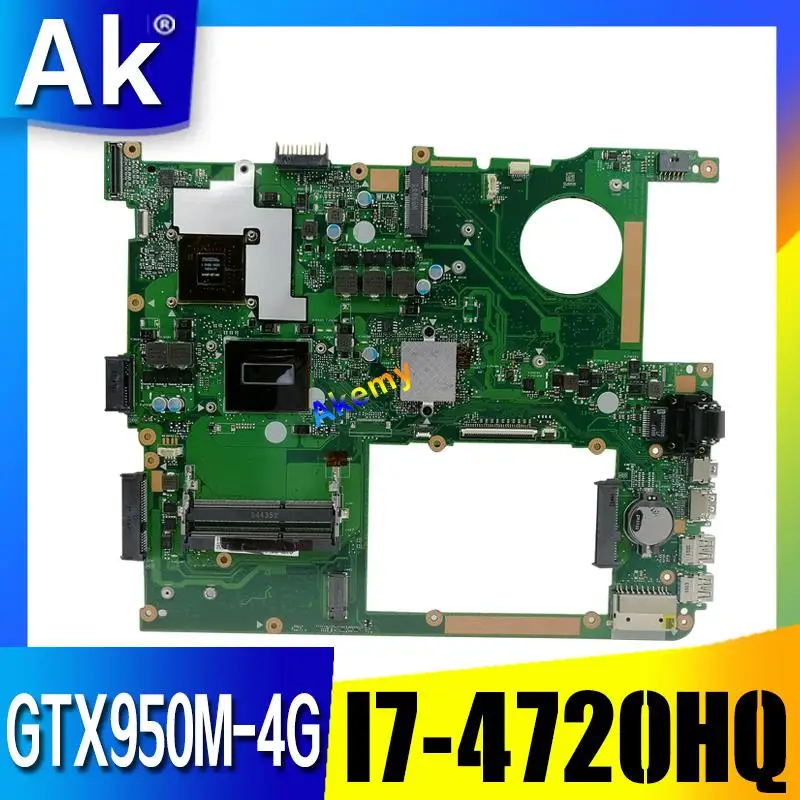 N751JX материнская плата для ноутбука ASUS N751JX N751JK N751J N751J тест оригинальная материнская плата LVDS/EDP I7-4720HQ GTX950M-4G