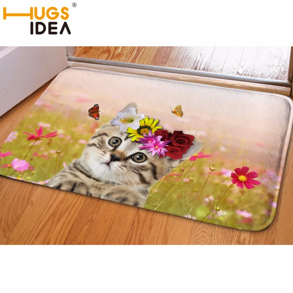 Фланелевый коврик HUGSIDEA Придверный кухонные коврики дизайнерский нескользящий с