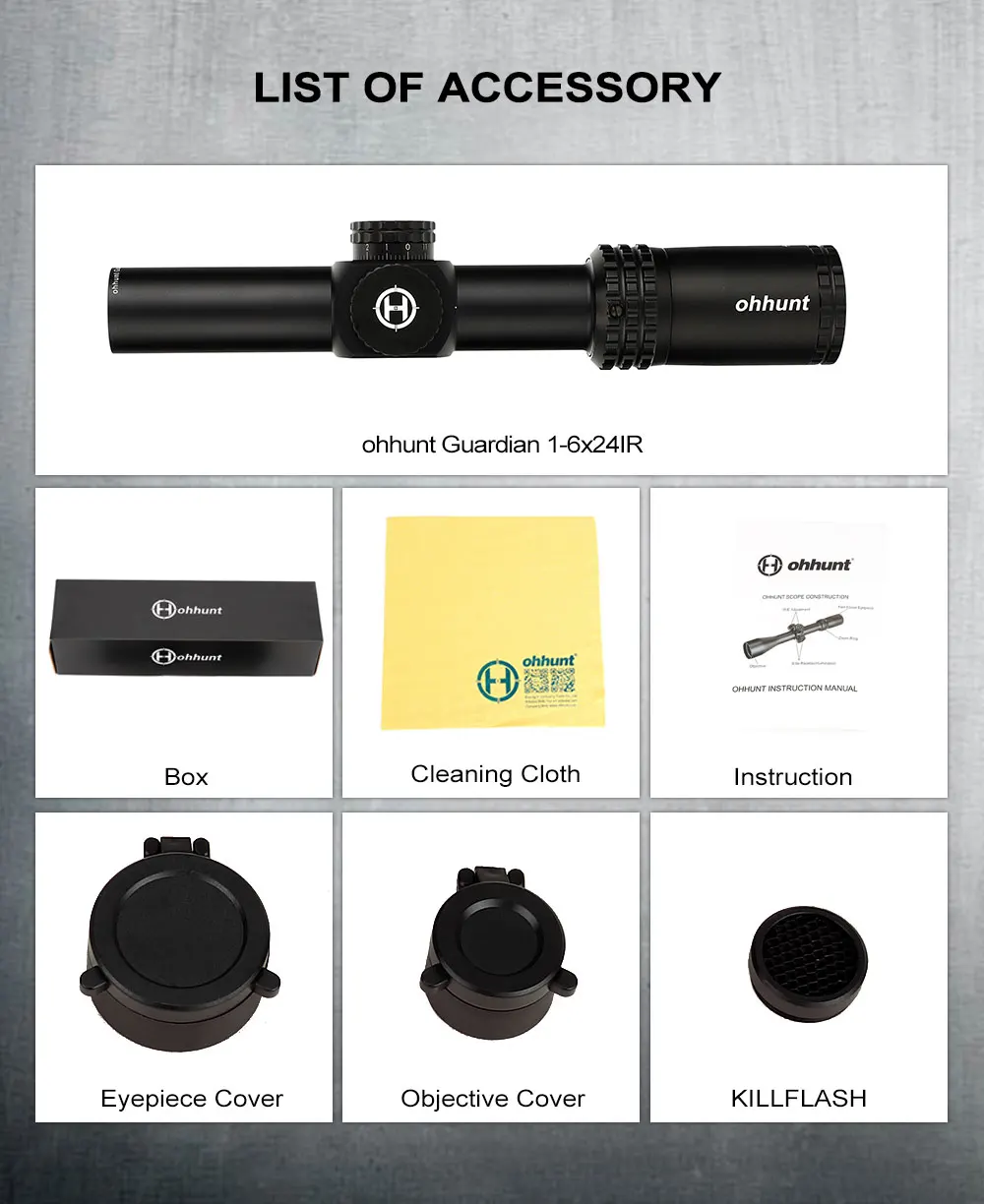 Ohhunt Guardian 1-6x24 IR охотничьи оптические компактные прицелы стеклянная травленная