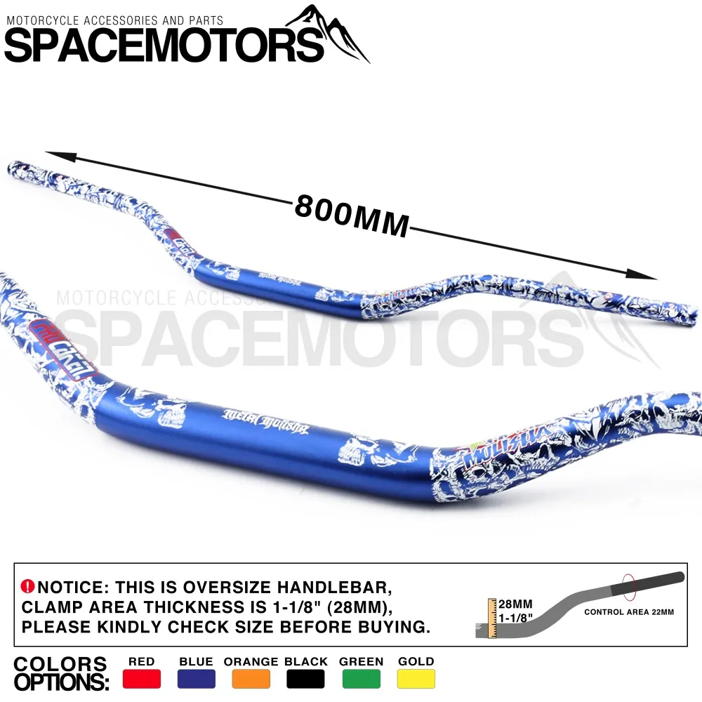 Профессиональный руль Caken Mulisha 1 1/8 " fatbar 28 мм ручка для мотокросса питбайка грязи