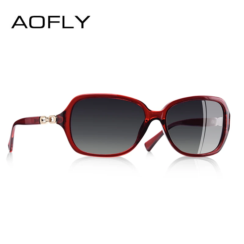 AOFLY, фирменный дизайн, модные поляризационные солнцезащитные очки, женские солнцезащитные очки, градиентные оттенки, очки Gafas De Sol Femeninas UV400 - Цвет линз: C4Red