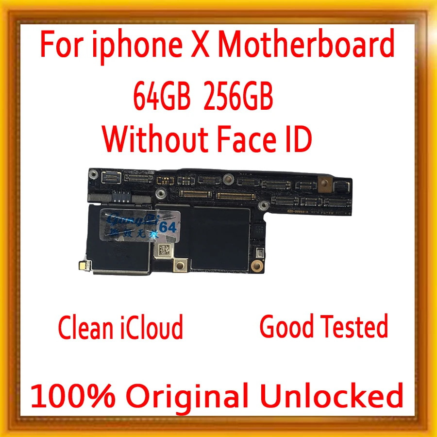 64 Гб 256 ГБ с лицом ID/без лица ID для iphone X материнская плата разблокированная, для iphone x логическая плата с Бесплатный iCloud