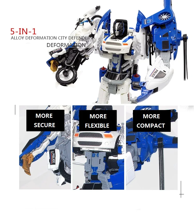 Робот трансформер Город 5 в 1 безопасная командная