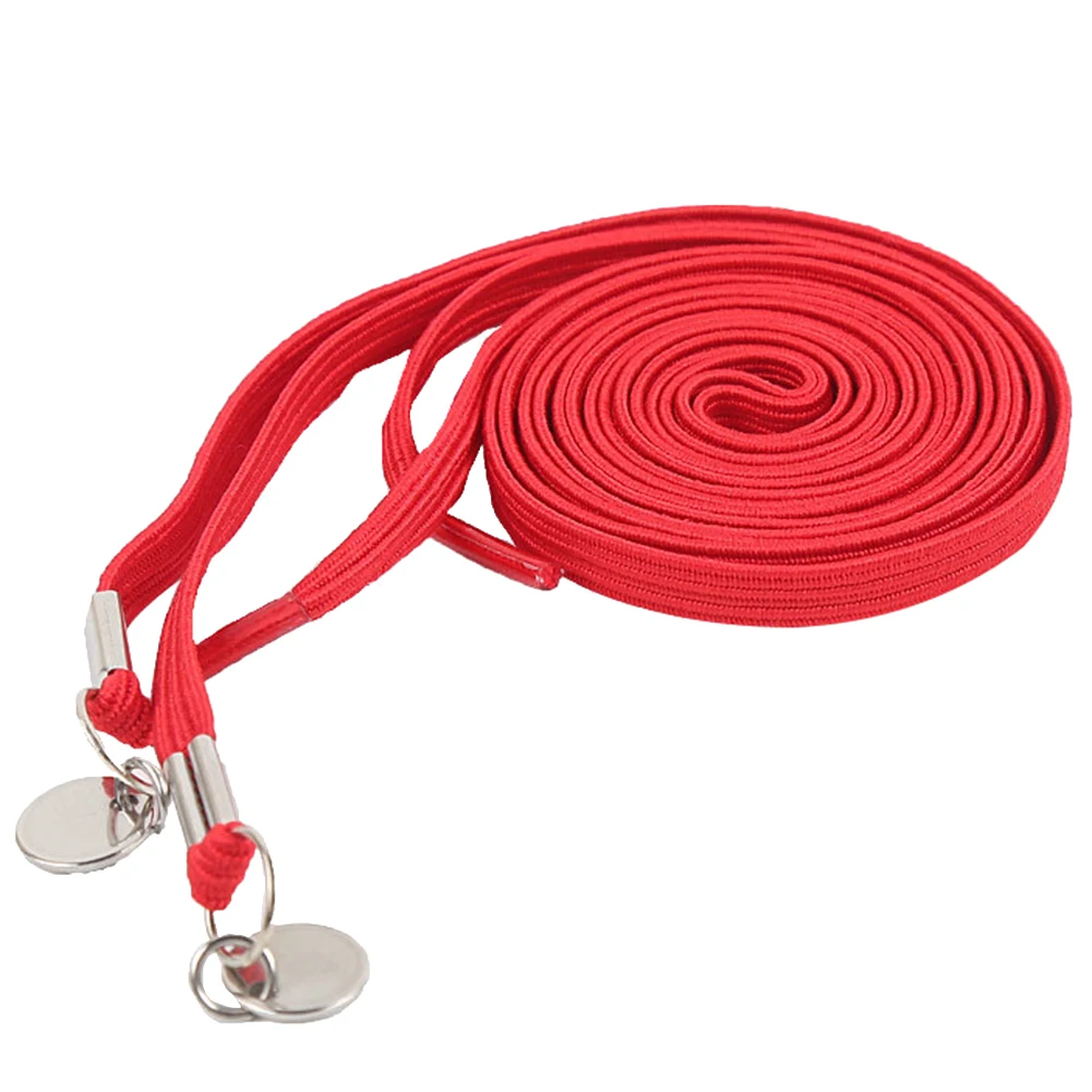 

1 Pair Candy Color One Hand No Tie Laziness Shoelaces Metal Circle Elastic Laces