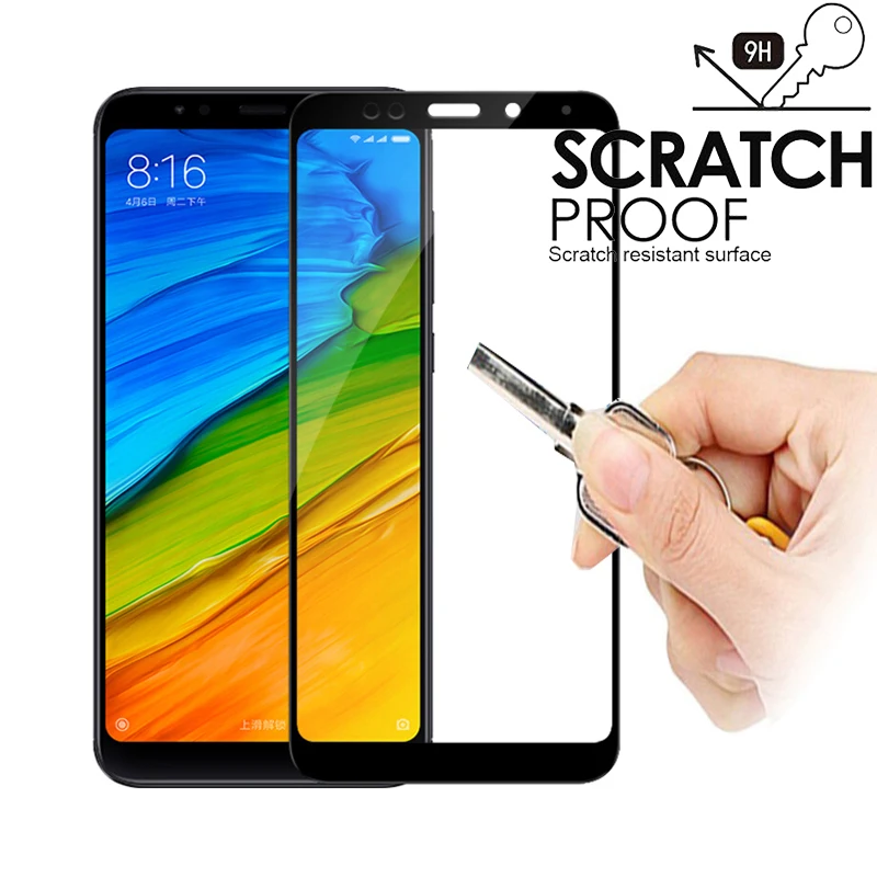 Закаленное стекло для Xiaomi Redmi 5 5A 5Plus Note 5Pro полное покрытие Защитная пленка защита
