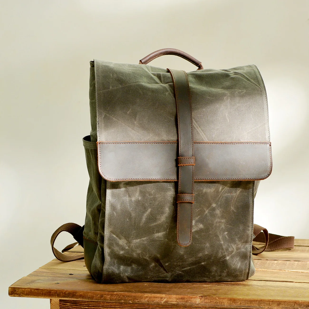 New Men Backpack Vintage Leather Canvas School Portable Wearproof Travel Bag Women Rucksack Knapsack Bagpack mochila | Багаж и сумки