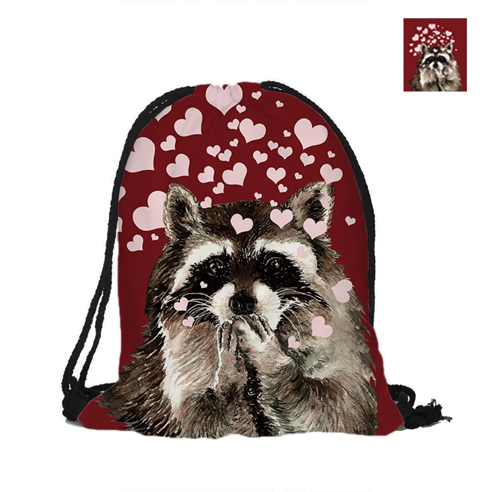 Рюкзак на шнурке с принтом енота для женщин и мужчин|backpack print|backpacking backpackprinting backpack