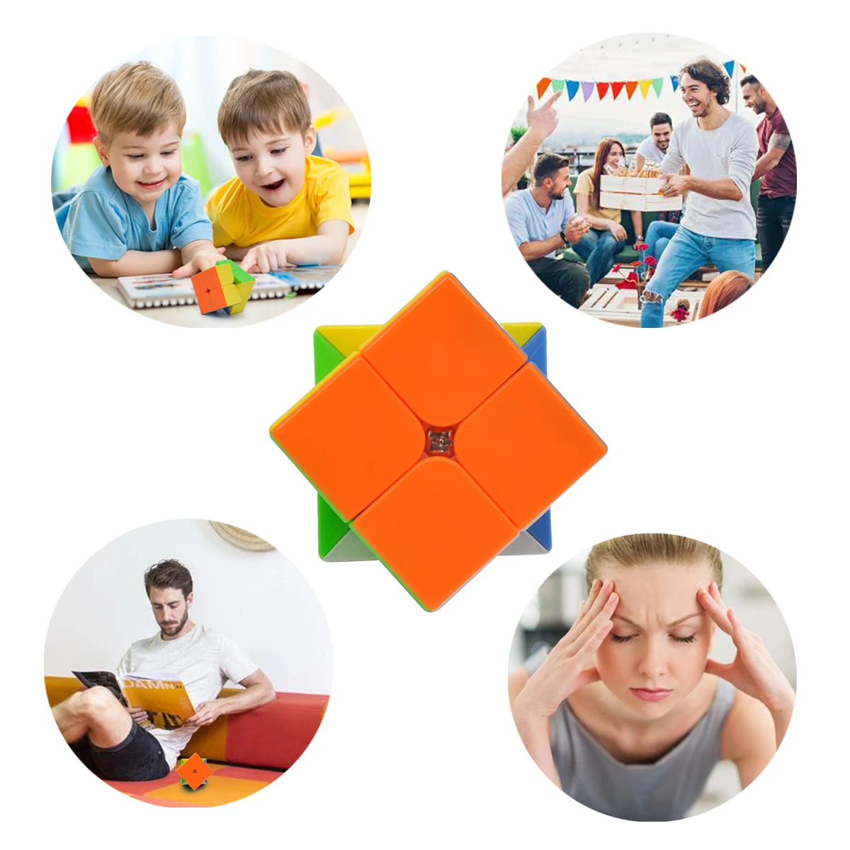2X2x2 магические кубы 2 на скорости Карманные наклейки кубики головоломки