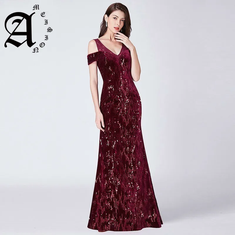 2019 Русалка блестками блестящие вечерние платье Элегантное кружевное вечернее