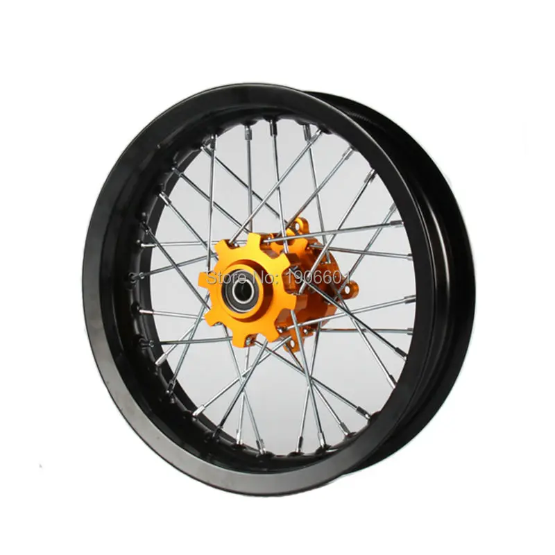 Ободы Pit bike 15 мм отверстие 2 50 12 дюймов и 3 00x12 переднее заднее колесо с золотым CNC