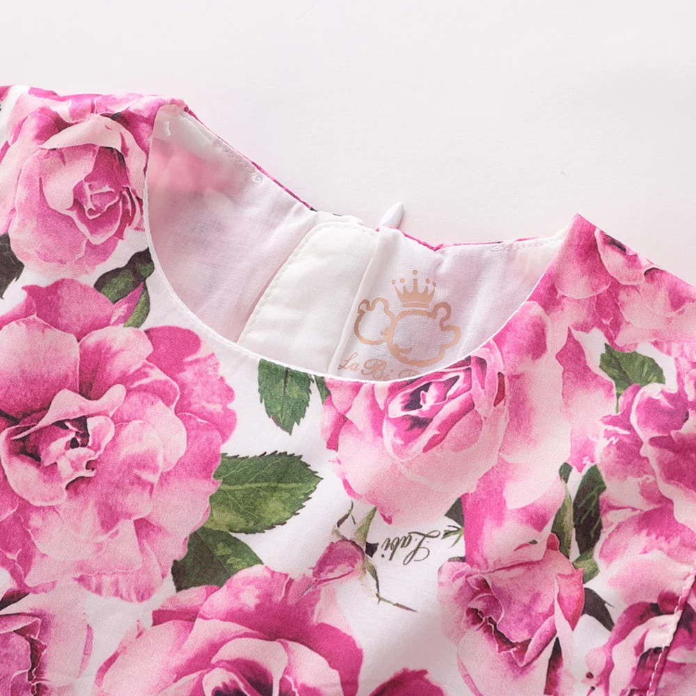 Floral Dress Girls Cotton Summer Short Sleeve Kids Outdoor Party Clothes платье для девочки | Детская одежда и