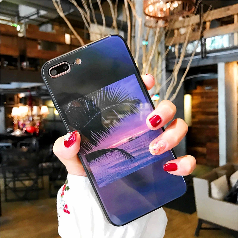 Простой кокосовый чехол для iphone X XR XS макс. закаленное стекло 8 7 6 6s Plus | Мобильные