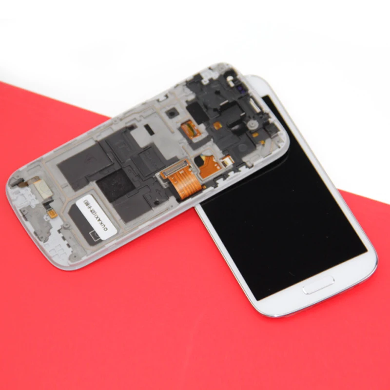 ЖК-дисплей с дигитайзером и сенсорным экраном в сборе совместим Samsung S4 mini рамкой