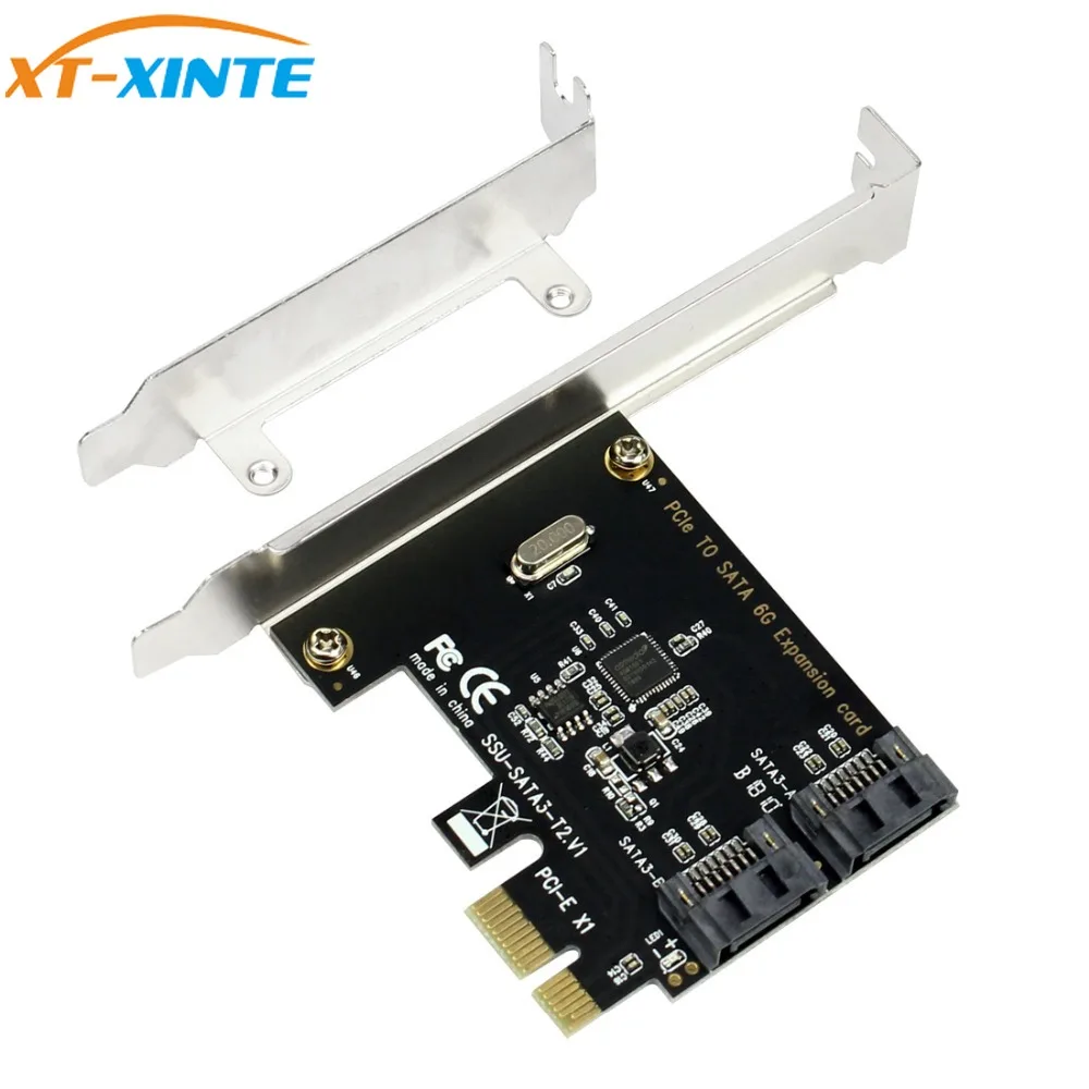 XT-XINTE PCIe PCI Express SATA 3,0 2-Порты и разъёмы SATA III 6 г расширения адаптер карты PCIE Карты Контроллера