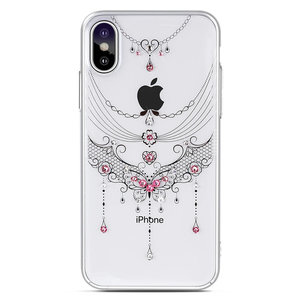 KINGXBAR чехол для iPhone X Роскошный 7 8 Plus Swarovski элемент Кристалл Прозрачный жесткий