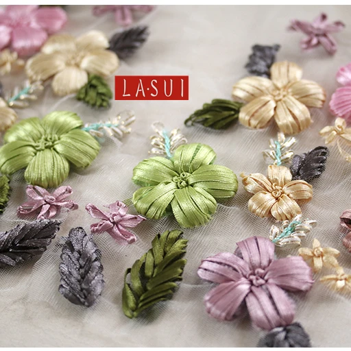 LASUI, новинка, 14*21 см = 2 предмета, ручная вышивка, лента, Кружевная аппликация, 3D Цветы, дизайн одежды, патч, аксессуары для самостоятельной сборки, 0088