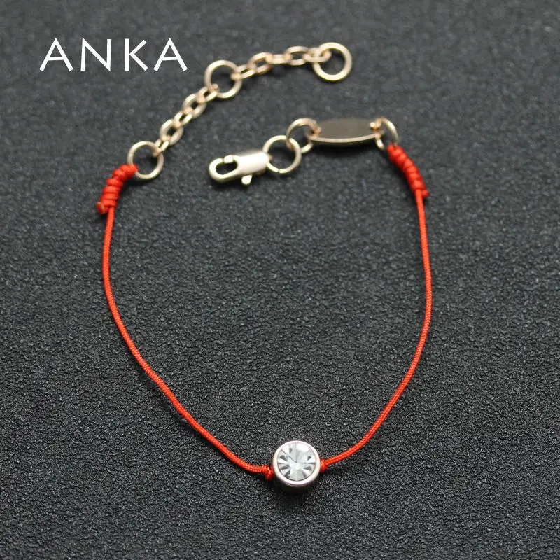 Кристаллы из австрийских тонкая красная веревочная нить браслет с родием