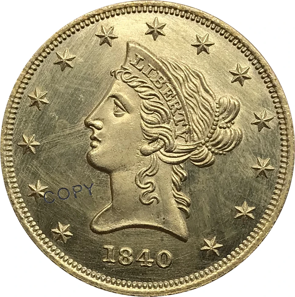 Соединенные Штаты Америки 1840 Liberty 10 долларов &quotКоронет головы-Орел&quot без девиза