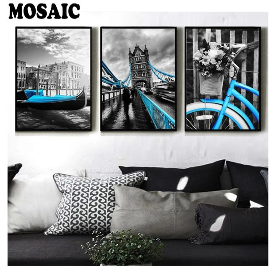

Home decoration Full Square/round drill Diamond painting"Lift Bike/London/Bridge"mosaic painting Diamond Embroidery Cross Stitch