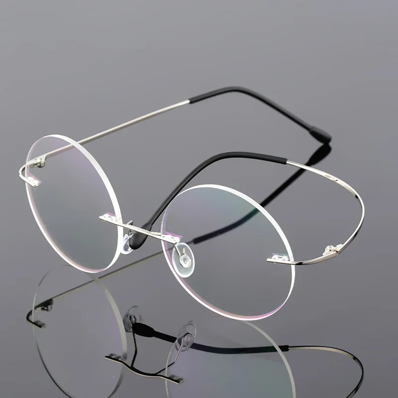 

2019 Brand Female Frame Eyeglasses Frame Round Goggles New Fashion Frame for Women Men prescription Metal Rimless Glasses