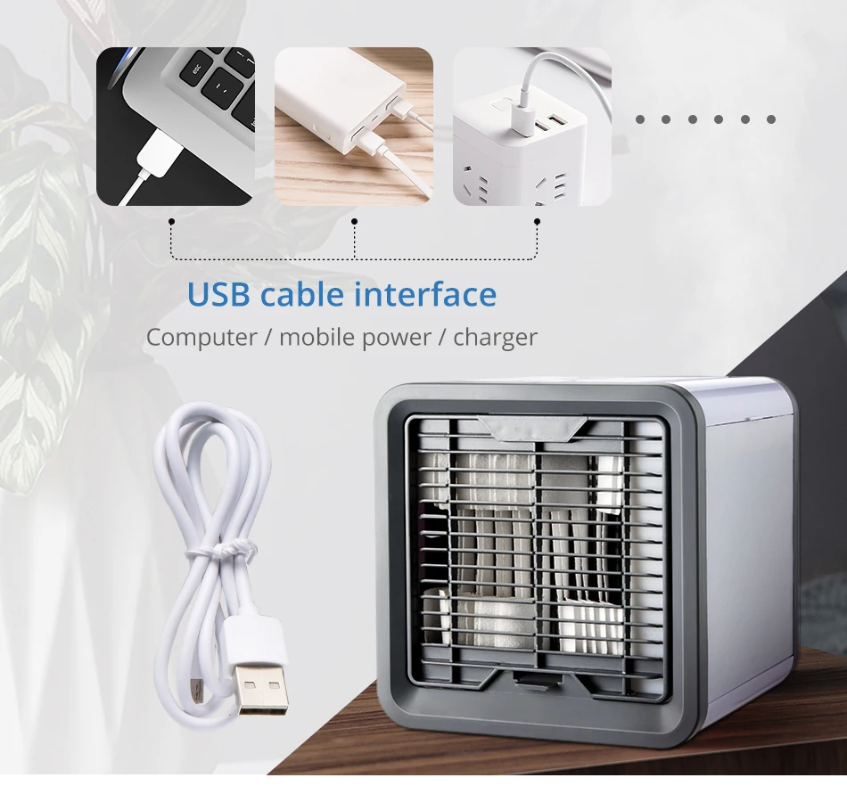 USB мини портативный кондиционер увлажнитель очиститель 7 цветов светильник