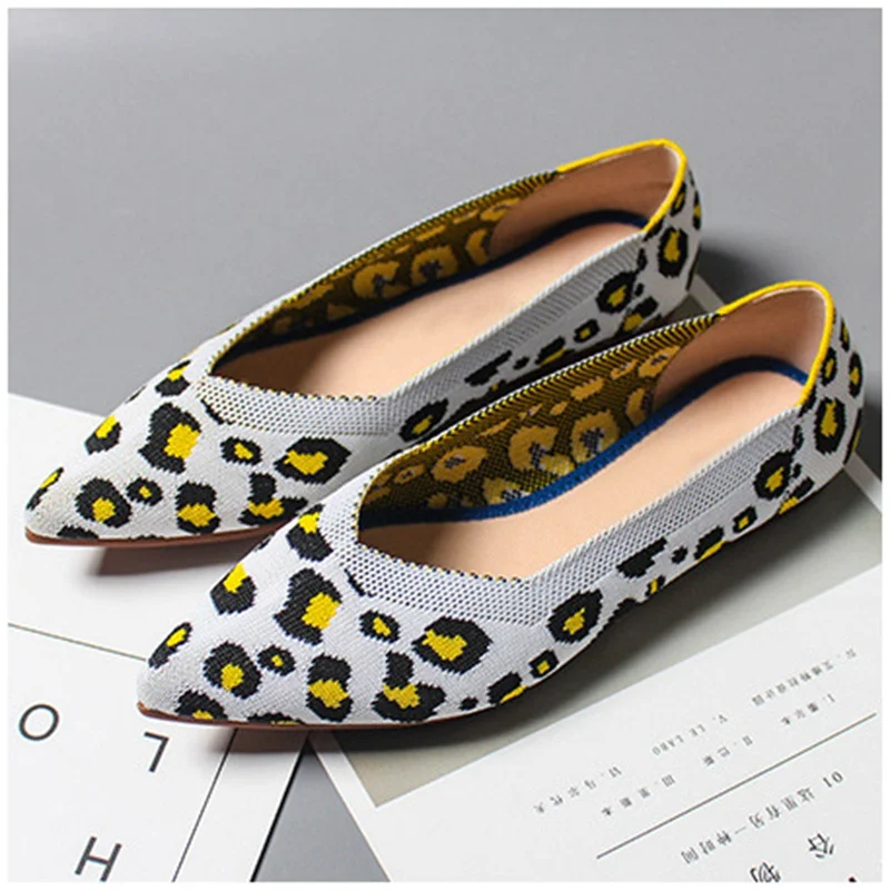 New Spring Women Flats Shoes Leopard Print Women Shoes Casual Single Shoes Ballerina Women Shallow Mouth Shoes SA65