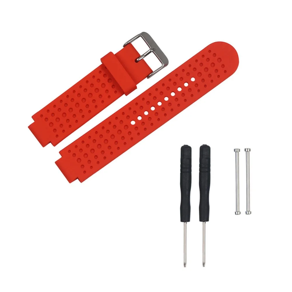 

Universal Silicone Hole Wrist Strap For Garmin Forerunner 220 230 235 630 620 735 Watch With Tools Pins Screws Accessories