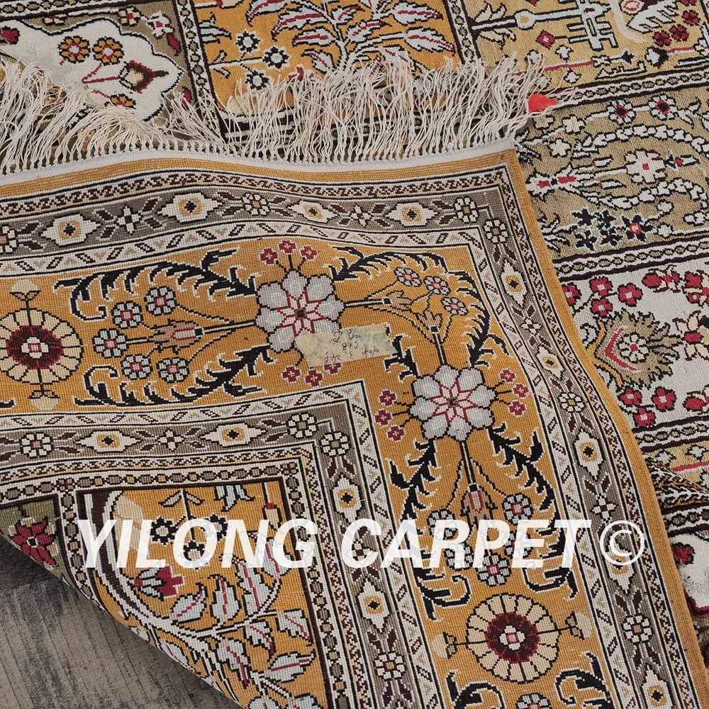 YILONG 5 'x 8' персидский шелковый ковер ручной работы всесезонный Isfahan (YHW051B5x8)|carpet