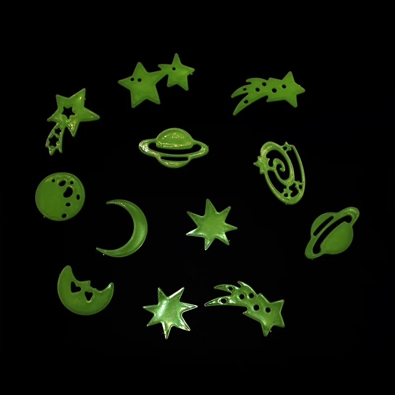 3D светящиеся настенные наклейки в виде звезд/Луны милые флуоресцентные