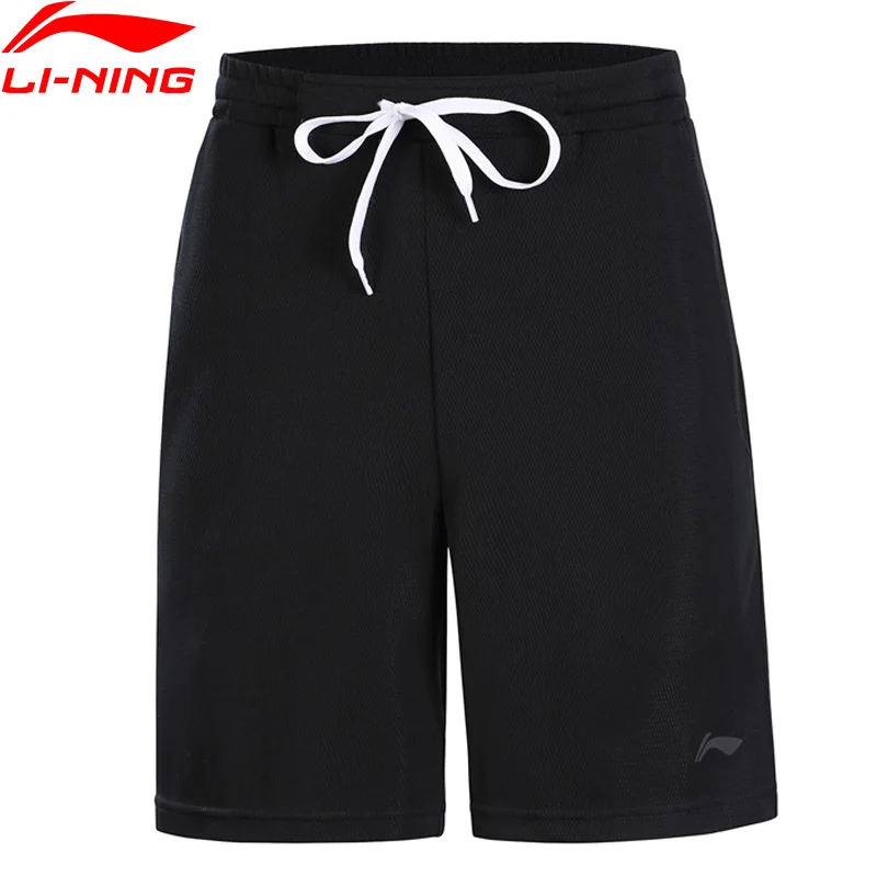 Li-Ning мужские тренировочные шорты, дышащие, свободный крой, полиэстер, удобные спортивные шорты AKSN167 CAMJ18