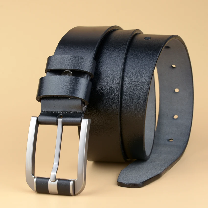 

New Fashion Men Belt High Quality Gennine Leather Strap Pin Buckle Leather Belt Factory Wholesale Male Waistband Strap
